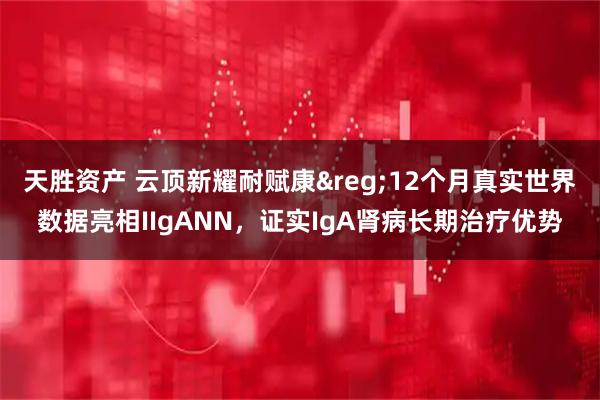 天胜资产 云顶新耀耐赋康&reg;12个月真实世界数据亮相IIgANN，证实IgA肾病长期治疗优势